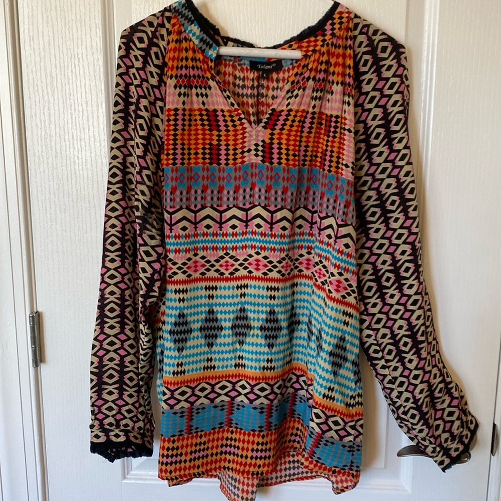 Tolani silk shirt size L